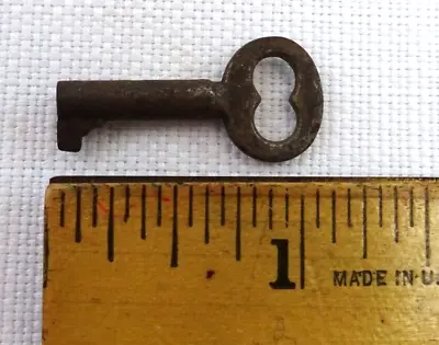 Vintage Tiny Skeleton Key Old Open Barrel Small 4 Desk Cash Trinket Box Lock #8 • $5