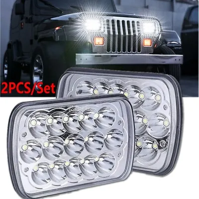 Pair For Jeep Cherokee XJ 1984-2001 5x7 7x6  LED Headlights Sealed High/Low Beam • $25.90