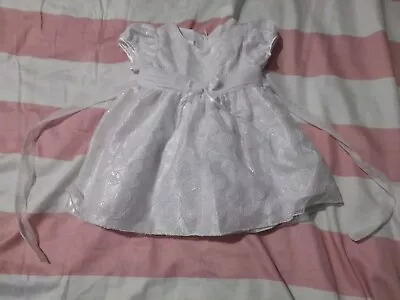 Baby Girls White Lacy Dress 12 Month Bridesmaidchristening? • £1