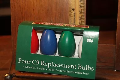 Christmas Light Bulbs C9 New Old Stock 4 Pack Red Blue Green White • $5