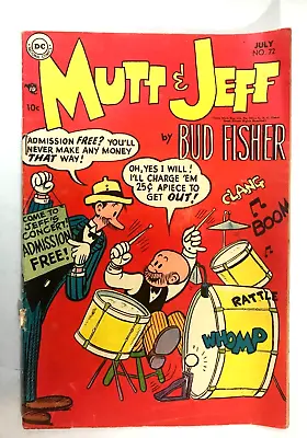 Golden Age Dc Comic Mutt & Jeff 10 Cents:  No. 72: July  1954 • $17.50