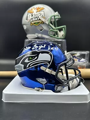 Steve Largent Signed Seattle Seahawks Chrome Mini Helmet HOF 95 TriStar (CBMH) • $159.99