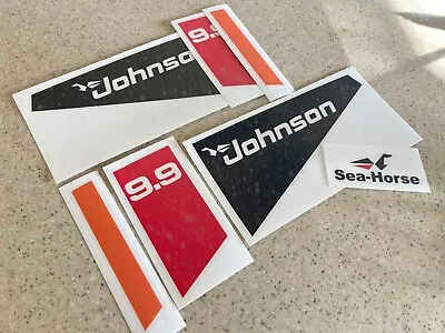 Johnson Sea-Horse 9.9 HP Vintage Outboard Motor Decals Vinyl + FREE Shipping! • $18