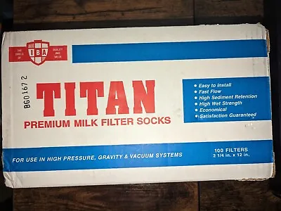 100 Titan Premium Milk Filter Socks 2 1/4  X 12  -professional  New   • $24.99