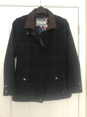 £70 • Buy Joules Navy Tweed Field Coat Jacket Size 10
