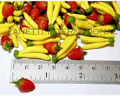 Barbi Dollhouse Miniature Food Strawberry Banana Fruit Vegetables Mix 👻🧲6pc Lg • $9.97