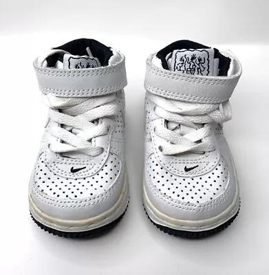 Toddler Nike Air Force 1 Drum Roll Crib Bootie CB Shoe Infant Baby 3C White • $29.99