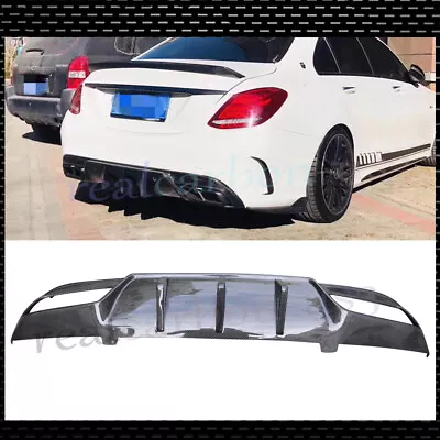 For M-Benz W205 C250 C300 C43 C63 AMG 15-19 Carbon Fiber Rear Bumper Diffuser  • $457.90