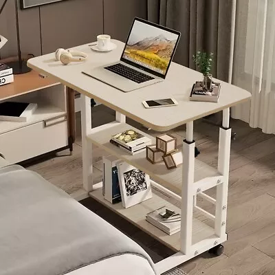 Mobile Over Bed Chair Table Hospital Overbed Laptop Tray Stand Height Adjustable • £13.94