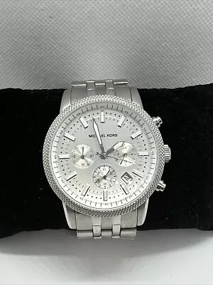 Michael Kors Scout MK8072 Women Silver Stainless Steel Analog Dial Watch JNA264 • $59.99