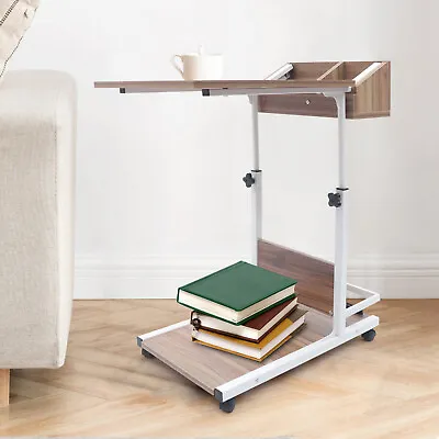 Portable Office Laptop Desk Rolling Adjustable Table Cart Computer Mobile Stand • $86