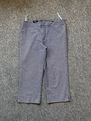 Mexx Smart Cropped Trousers In Purple And White Gingham Size 12-14    W31  L20.5 • £3.75