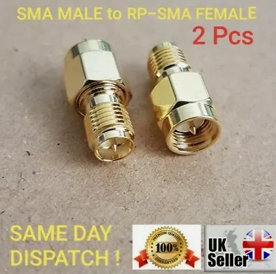 £3.99 • Buy SMA Male Plug To RP- SMA Female Gold Plated Straight Adapter Connector - 2PCS