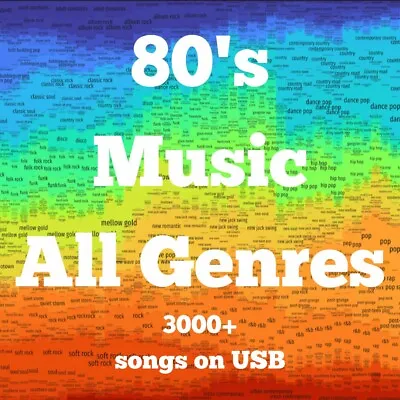 80's  Music Songs All Genre's 2500+ MUSIC Songs On  USB FLASH Hard DRIVE  • $34.99