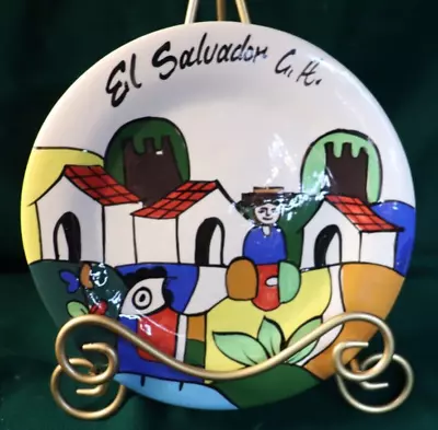 El Salvador C. A. Handpainted Ceramic Art Plate Wall Art Decoration • $8