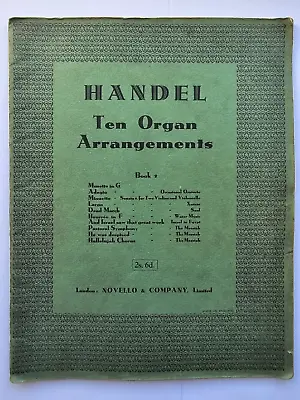 Handel - 10 Organ Arrangements - Book 1 - Novello - Organ Music Book - Freepost • £9.50