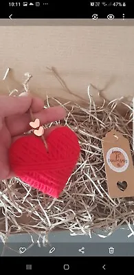7th Wooly Wedding Anniversary Shabby Vintage Chic Heart Keepsake Handmade Gift • £6.99