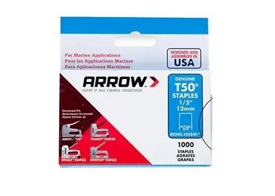 Arrow Fastener 508M1 Genuine T50 Monel Rustproof 1/2- Inch Staples 1/2-Inch  • $28.95