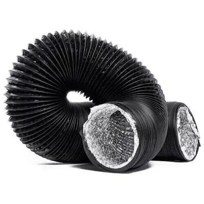 Combi Ducting Hydroponics Ventilation PVC Coated Black Duct Fan Extractor Air • £23.99