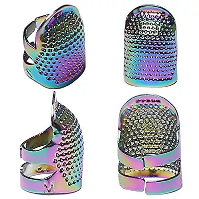 J.CARP 4Pcs Sewing Thimble Metal Dazzle Color Sewing Thimble Finger Protector • $12.70