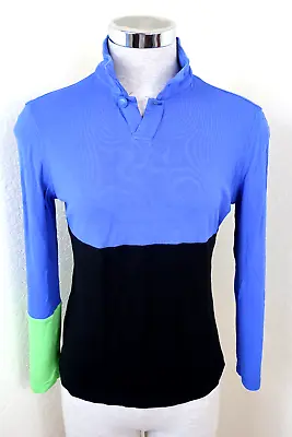 Vintage GIANNI VERSACE Tricolors Long Sleeve Medusa Top Shirt Blouse Small 4 5 6 • $136