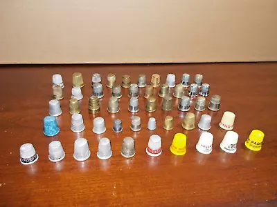 Vintage Estate Lot Of 50 Thimbles Aluminum Plastic Metal- Nice Condition • $25