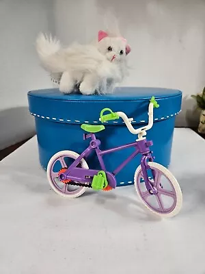 Vintage Barbie White Furry Cat & Doll Bike • $5