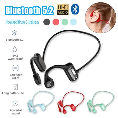 $12.49 • Buy Bluetooth 5.2 Bone Conduction Headset Wireless Outdoor Sport Open Ear Headphones