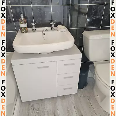 Under Sink Bathroom Vanity Unit Wash Basin Base Cabinet Drawers Storage Cupboard • £79.95