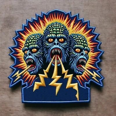 Kaiju Patch Embroidered Iron-on Applique Giant Monster Three Headed Monster • $5.87