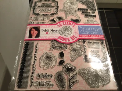 £8 • Buy 36 Debbi Moore Vintage Garden…36 Stamps….Die