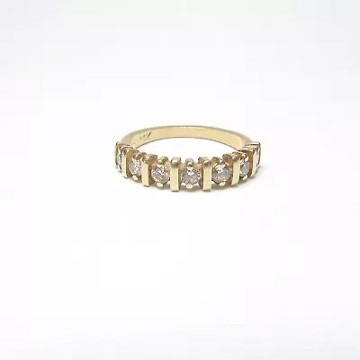 Estate 14K Yellow Gold Seven Brilliant Cut Diamond Band Style Ring 0.40 Cts • $1.54