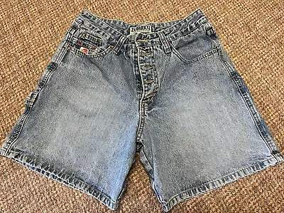 90's Z. Cavaricci Jean Shorts Women's 28 Light Wash High Waisted Button Fly USA  • $19.99