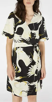 $130 • Buy Lovely GORMAN “Egrets” Cotton Wrap Dress Size 10