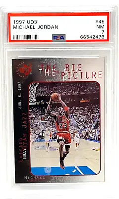 1997 Upper Deck UD3 Card #45 Michael Jordan  The Big Picture  NM PSA 7 66542476 • $21