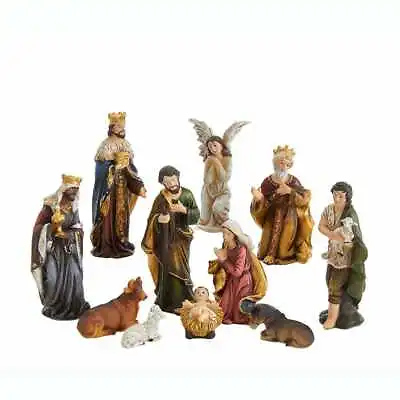 Kurt Adler 3.25  Resin 11 Piece Hand Painted Nativity Set Christmas Decor N1019 • $29.88