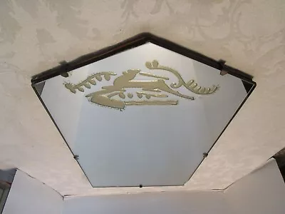 Art Deco Frameless Wall Glass Mirror With ETCHED GAZELLE 1920's 22 T Retro • $196