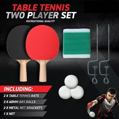 Table Tennis Net And Post Set With Extendable Mini Posts Portable Bats Balls New • $16.30