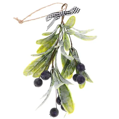 Artificial Mistletoe Branch With Berries Fake Christmas Hanging Mistletoe Branch • $8.66