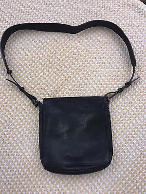 ELLINGTON Black Pebbled Leather Crossbody Bag Compartments Flap Closure Magnetic • $30