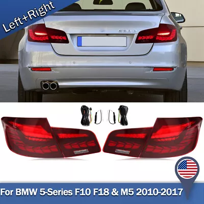 Red LED Tail Lights Assembly For 11-17 BMW5 F10 F18 M5 W/Startup GTS Rear Lamps • $237.48