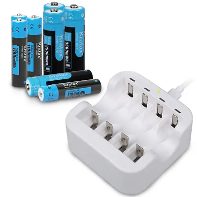 1.5V AA AAA Lithium Batteries Rechargeable 3500mWh AA AAA Batteries Charger LOT • $62.67