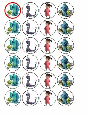 £2.49 • Buy 24 X 3.8cms Edible Monsters Inc Inspired Cupcake Fairy Cake Toppers