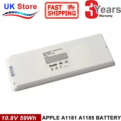 A1185 Battery For Apple MacBook 13  A1181 2006-2009 (60Wh 10.8V) White • £18.95