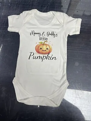 Adorable First Halloween Baby Grow Vest Mummy And Daddy’s Little Pumpkin • £10