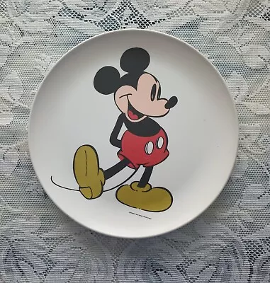 Vintage Mickey Mouse Melamine Plate 1970s Walt Disney Productions 9  Diameter • $10