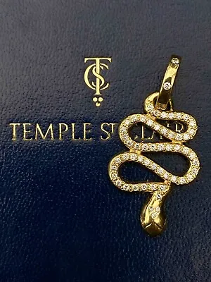 $1997 • Buy $3950 Temple St.Clair 18k Yellow Gold Slithering Serpent Diamond Pendant, 6.3g