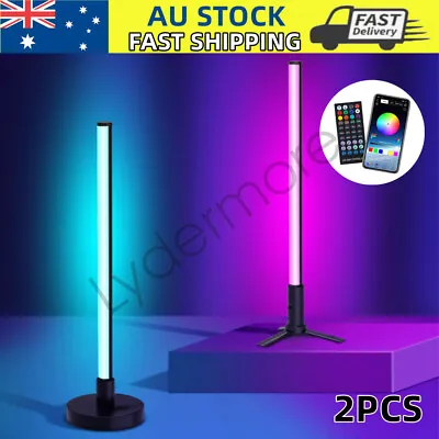 $47.88 • Buy 40CM RGB LED Bedside Table Floor Corner Lamp TV Cabinet Light Stand Gaming Decor