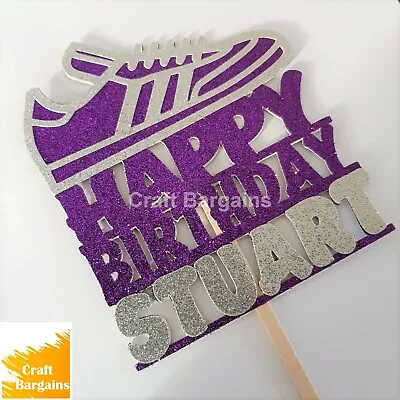 Adidas Trainer Birthday Cake Topper Choose Your Colour Glitter Name  • £4.99