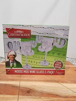 National Lampoon's Christmas Vacation Moose Mug Acrylic Wine Glasses Set Of 2 • $21.99